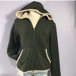 KUHL Alpaca Fleece - Green, Zip-up Hooded Jacket (Size M)